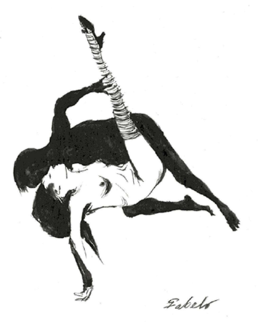 Dibujo de Fabelo (ilustración), amantes desnudos