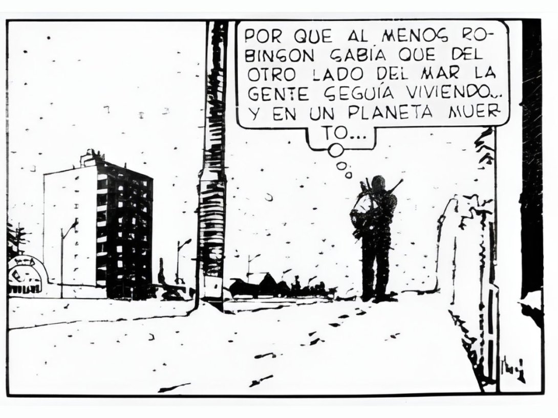 Viñeta de la historieta argentina "El Eternauta".