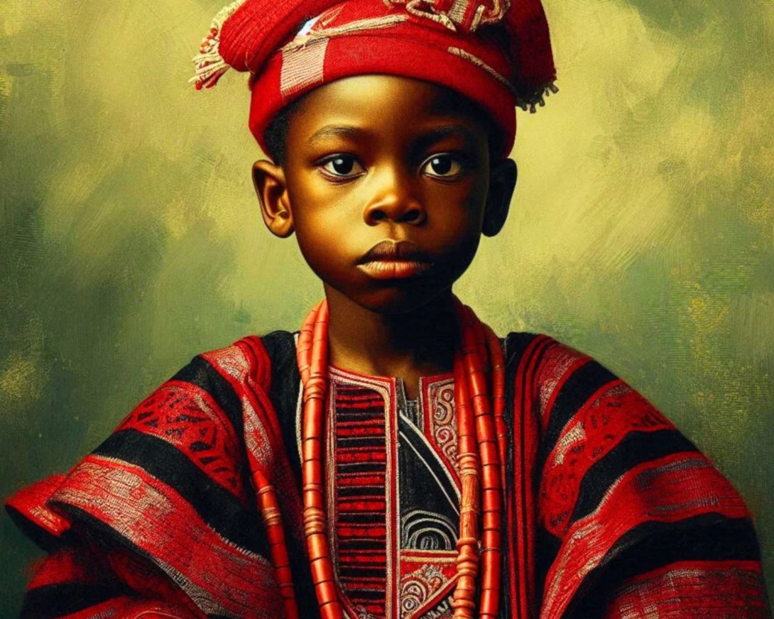 Representación del orisha Elegguá como un niño.