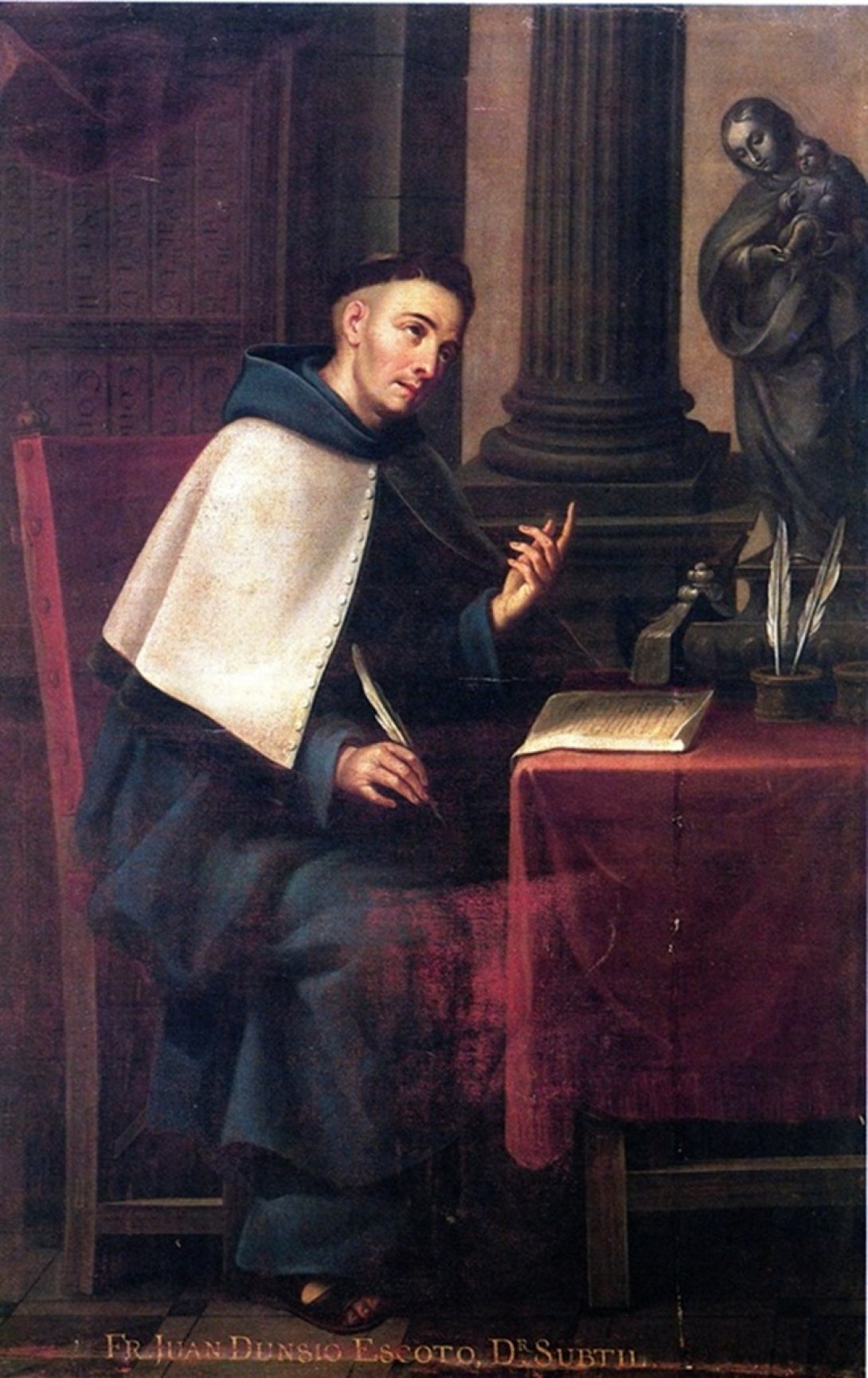 Retrato del sacerdote, filósofo y teólogo irlandés Juan Duns Escoto (1266-1308) de Miguel Cabrera (s. XVIII).