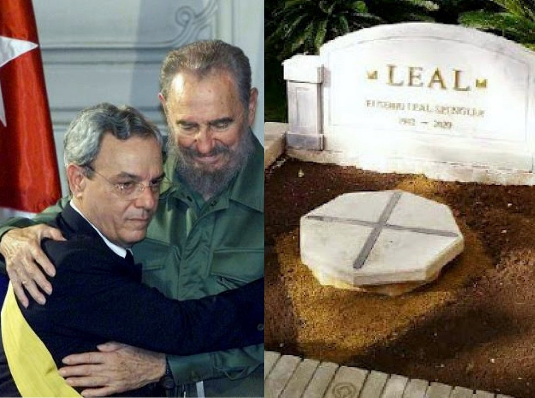 Eusebio Leal y Fidel Castro. Tumba de Eusebio Leal.