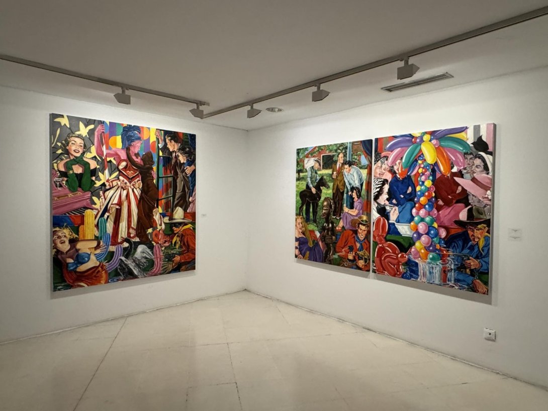 Segmento de la exposición "Waking up from the American Dream" (2026) de Ciro Quintana.