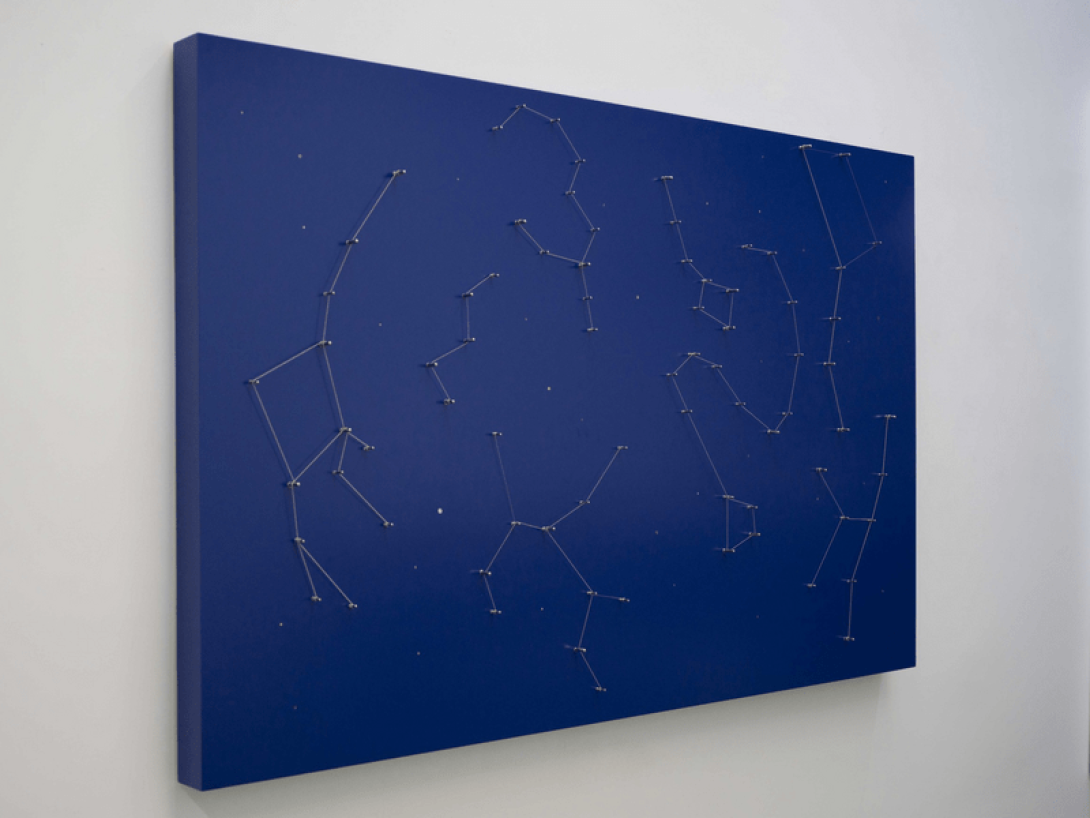 Cuadro de la exposición “El tiempo es un sonido que no escuchamos”, de Glenda León, en Madrid.