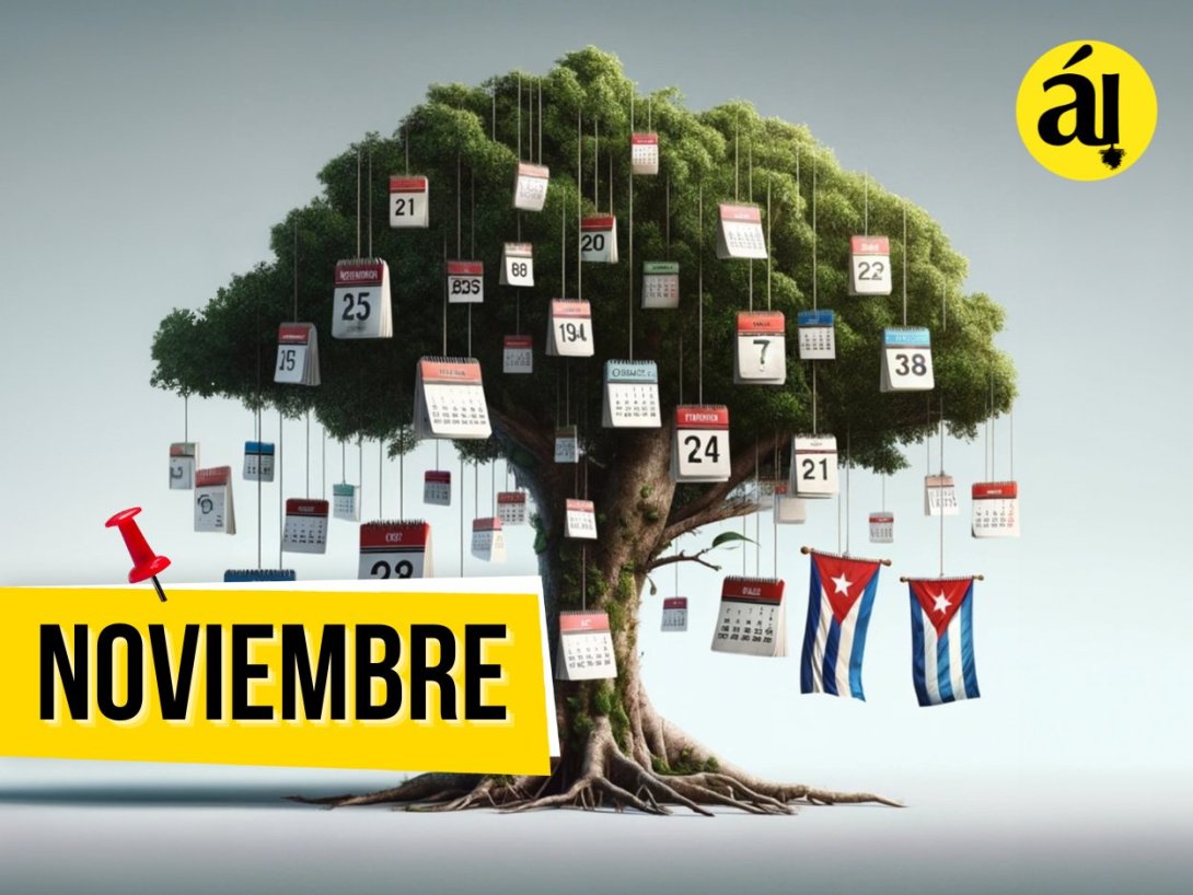 Fechario 1 de Árbol Invertido - 12 - Noviembre - Árbol con almanaques y banderas