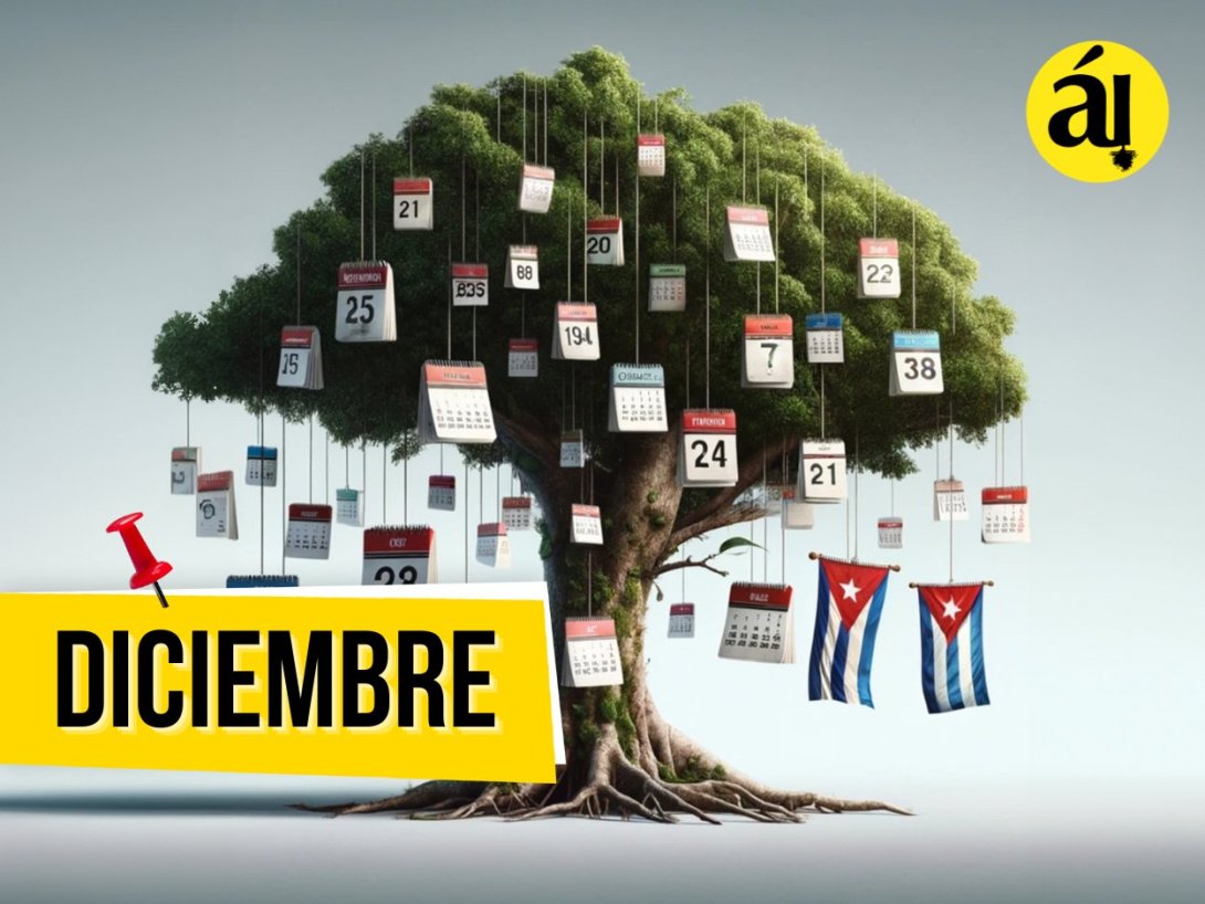 Fechario 1 de Árbol Invertido - 12 - Diciembre - Árbol con almanaques y banderas