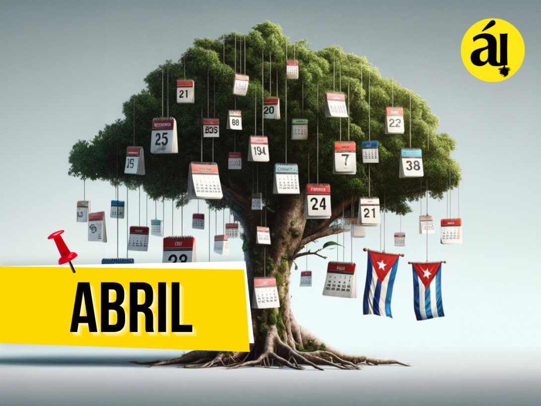 Fechario 1 de Árbol Invertido - 4 - Abril - Árbol con almanaques y banderas