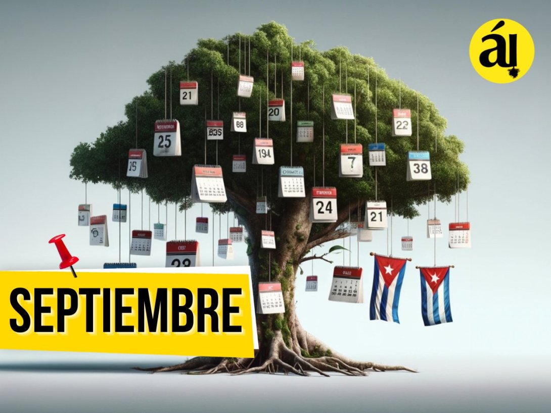 Fechario 1 de Árbol Invertido - 9 - Septiembre - Árbol con almanaques y banderas