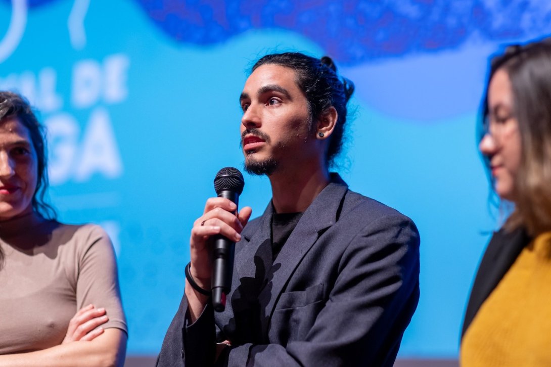 El cineasta cubano Fernando Fraguela en el Festival de Málaga.