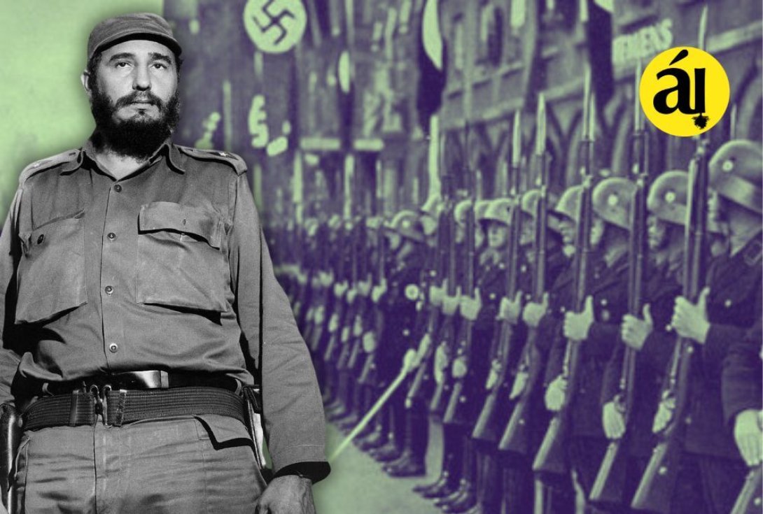 Fidel Castro durante la firma del convenio con el presidente de la RDA Erich Honecker.