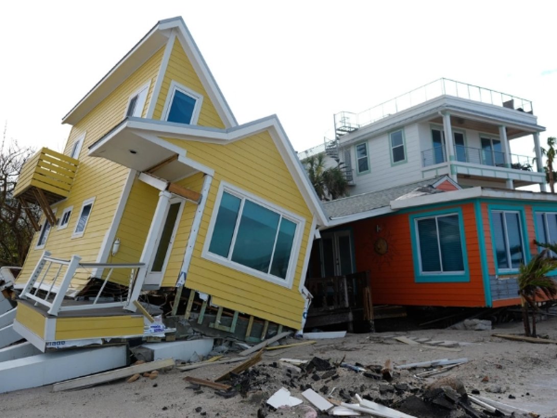 Casas aectadas en La Florida por el paso del huracán Milton.