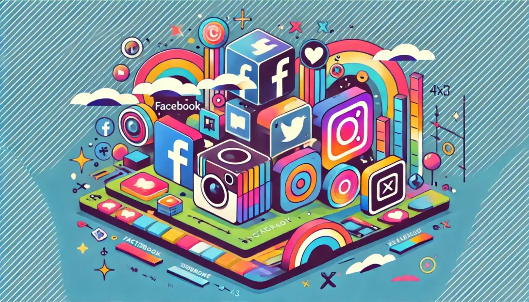 Diseño de formatos de imagenes que se pueden publicar en las redes sociales facebook, Instagram y Twitter