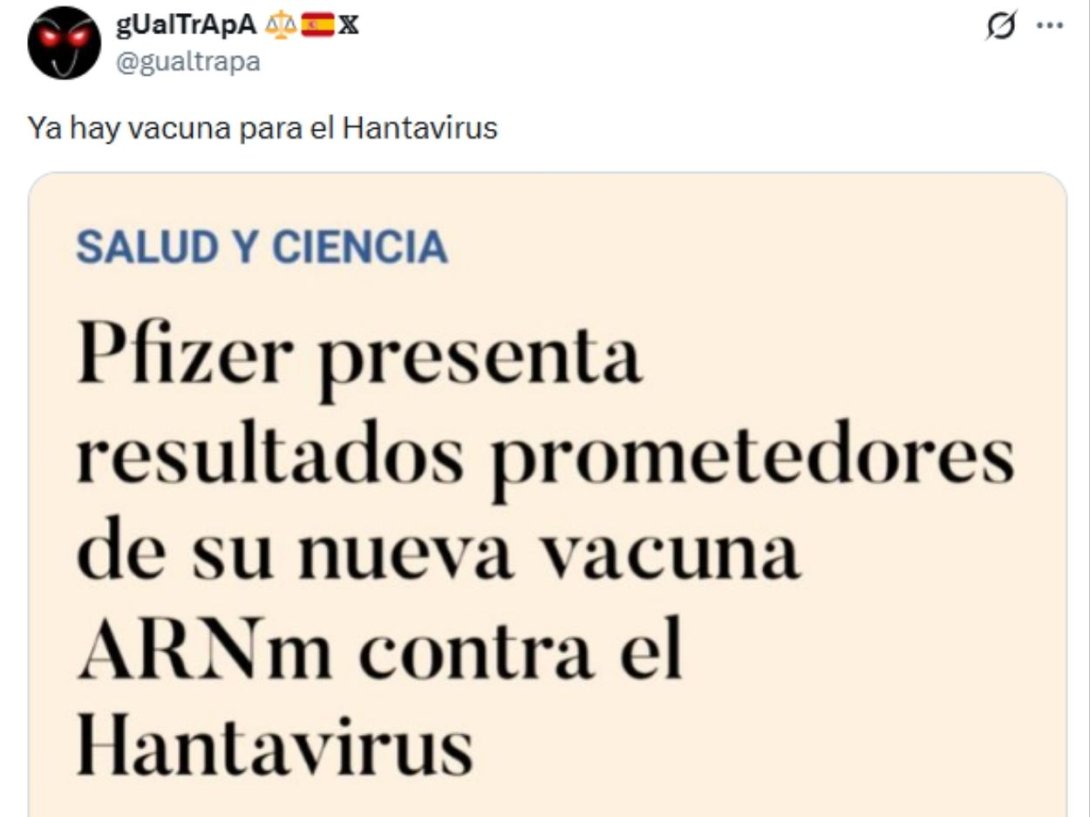 captura de pantalla sobre fakenews del hantavirus
