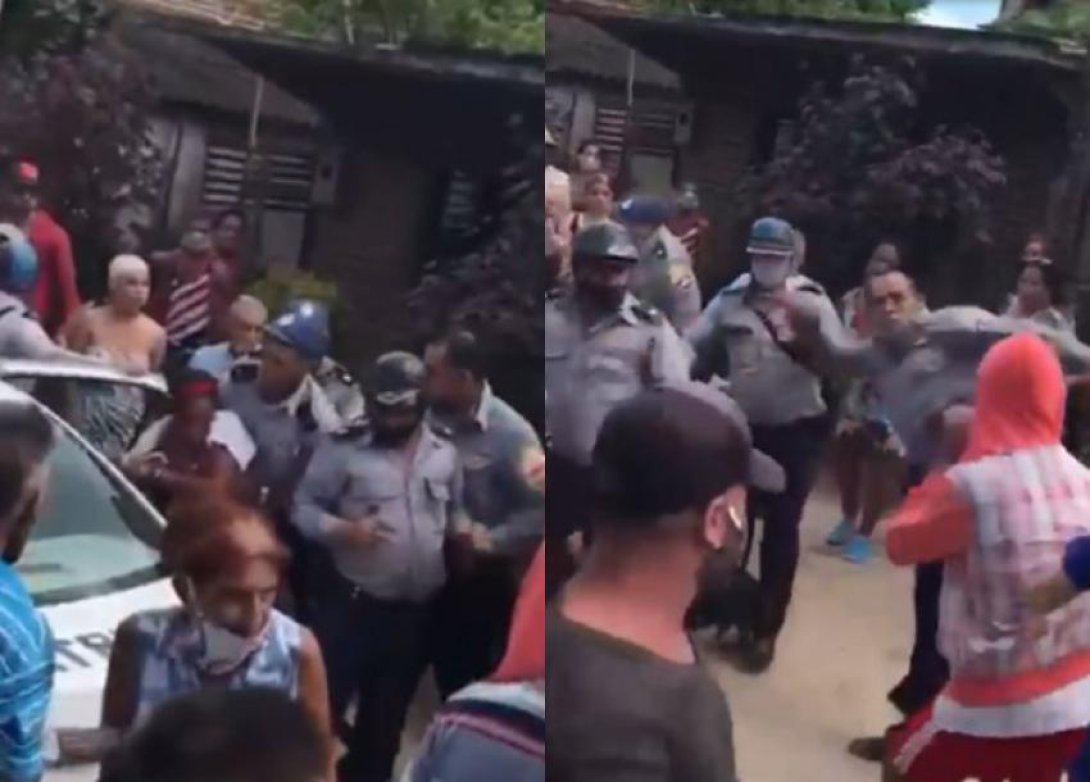 Habitantes de Holguín se rebelan contra abuso policial. (Captura de video: Luis A Torres – Facebook)