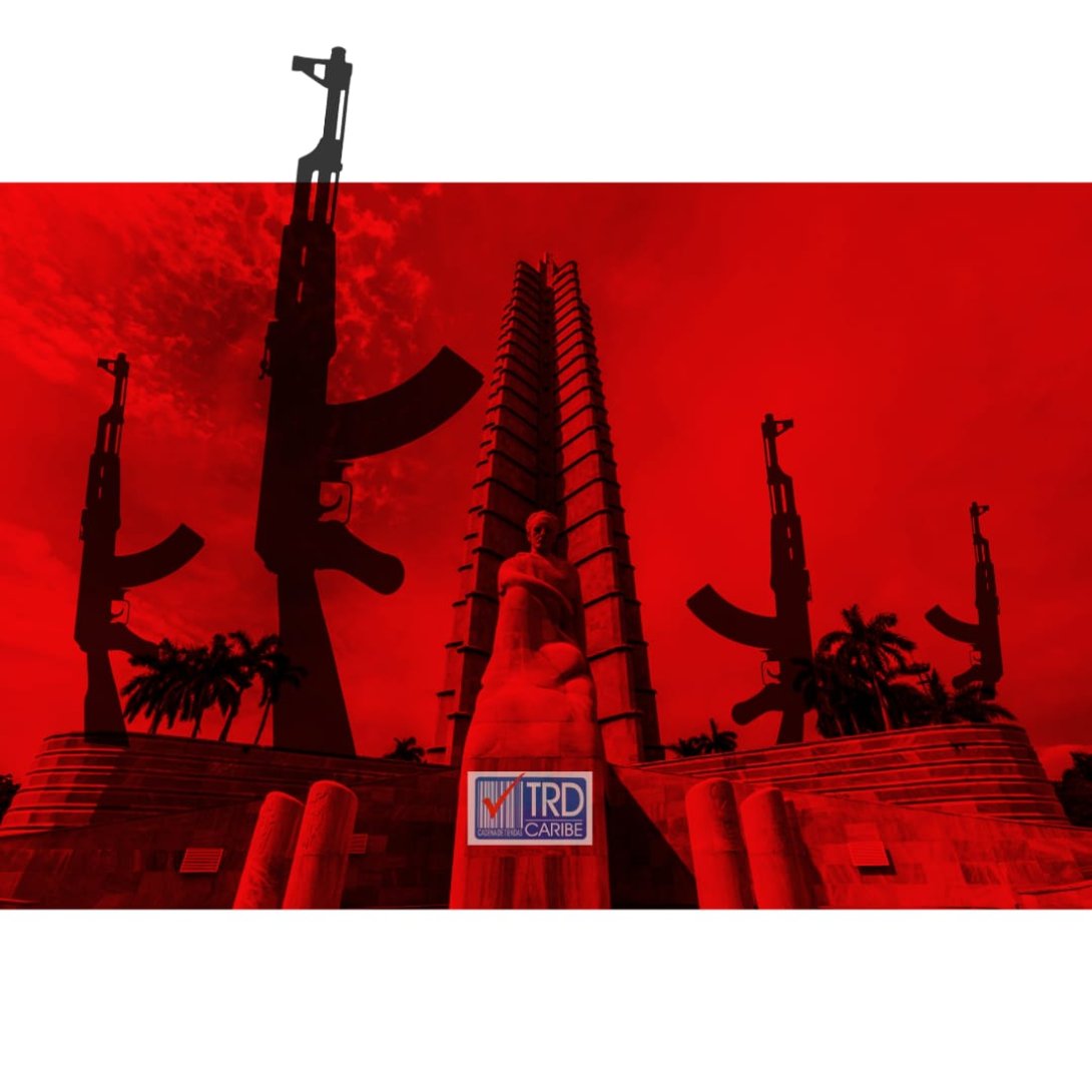 Fusiles en la plaza de la Revolución, Cuba. Obra de Julio Llopiz-Casal.