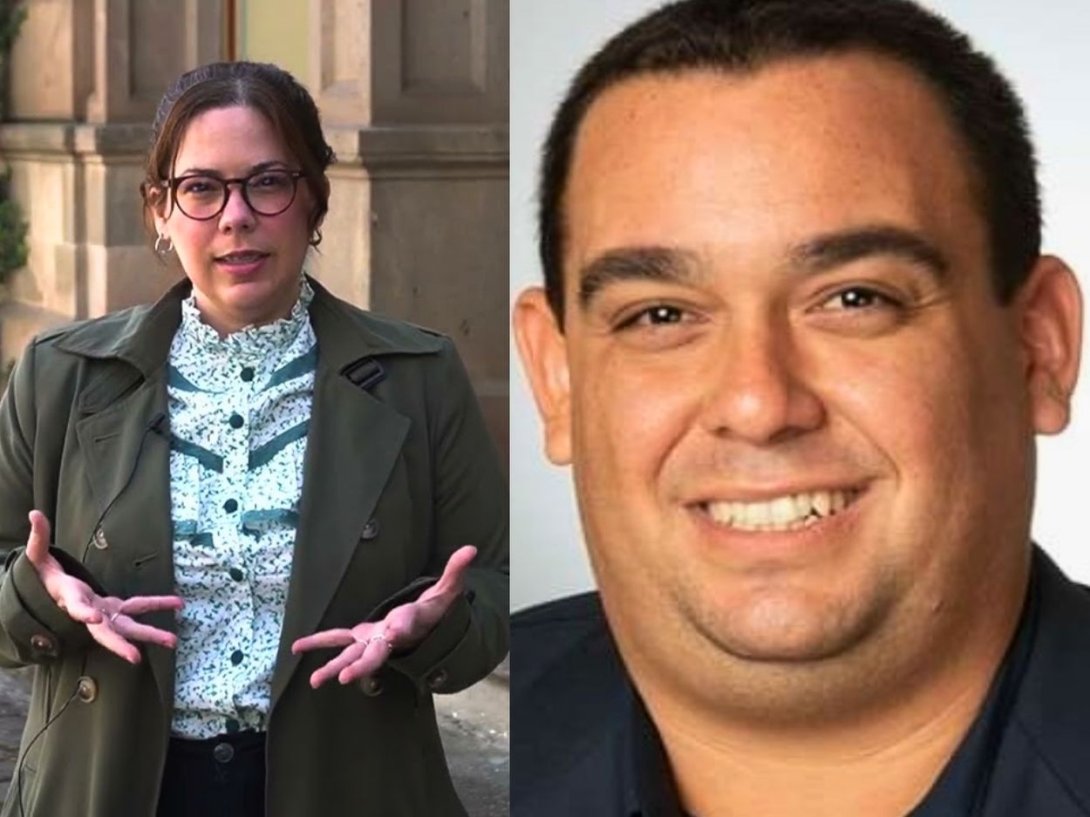 La historiadora cubana Gretel Domenech y el jurista y politólogo Raudiel Peña.
