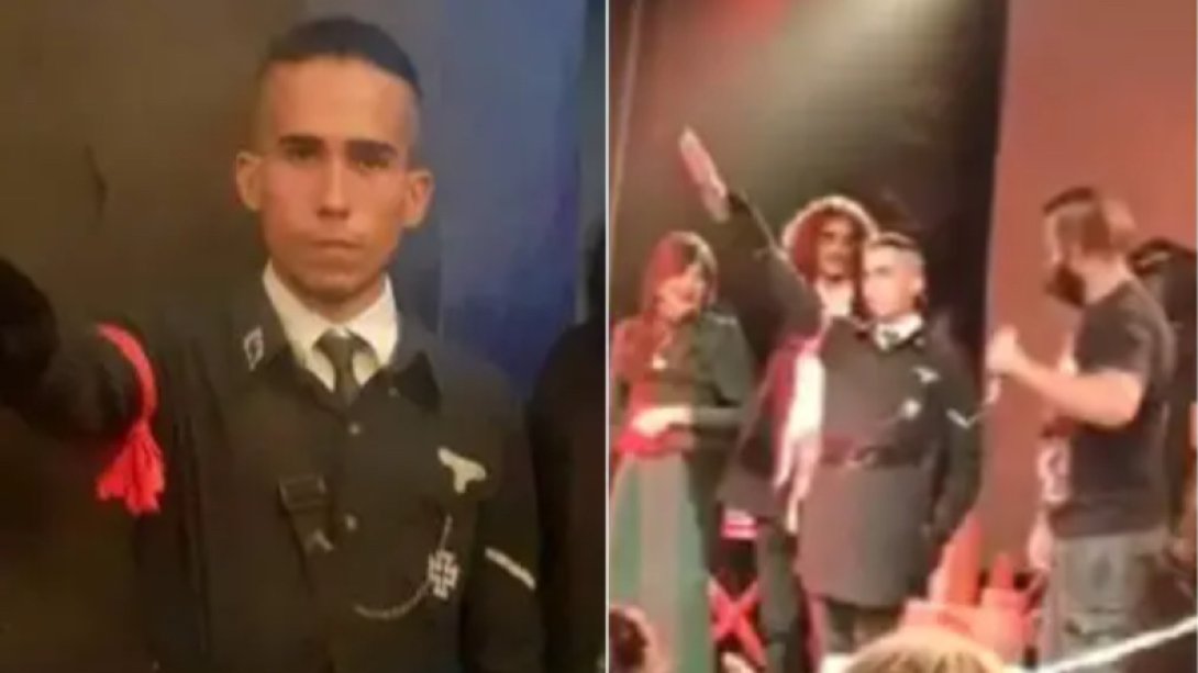 El joven cubano disfrazado de nazi en una fiesta de Halloween.