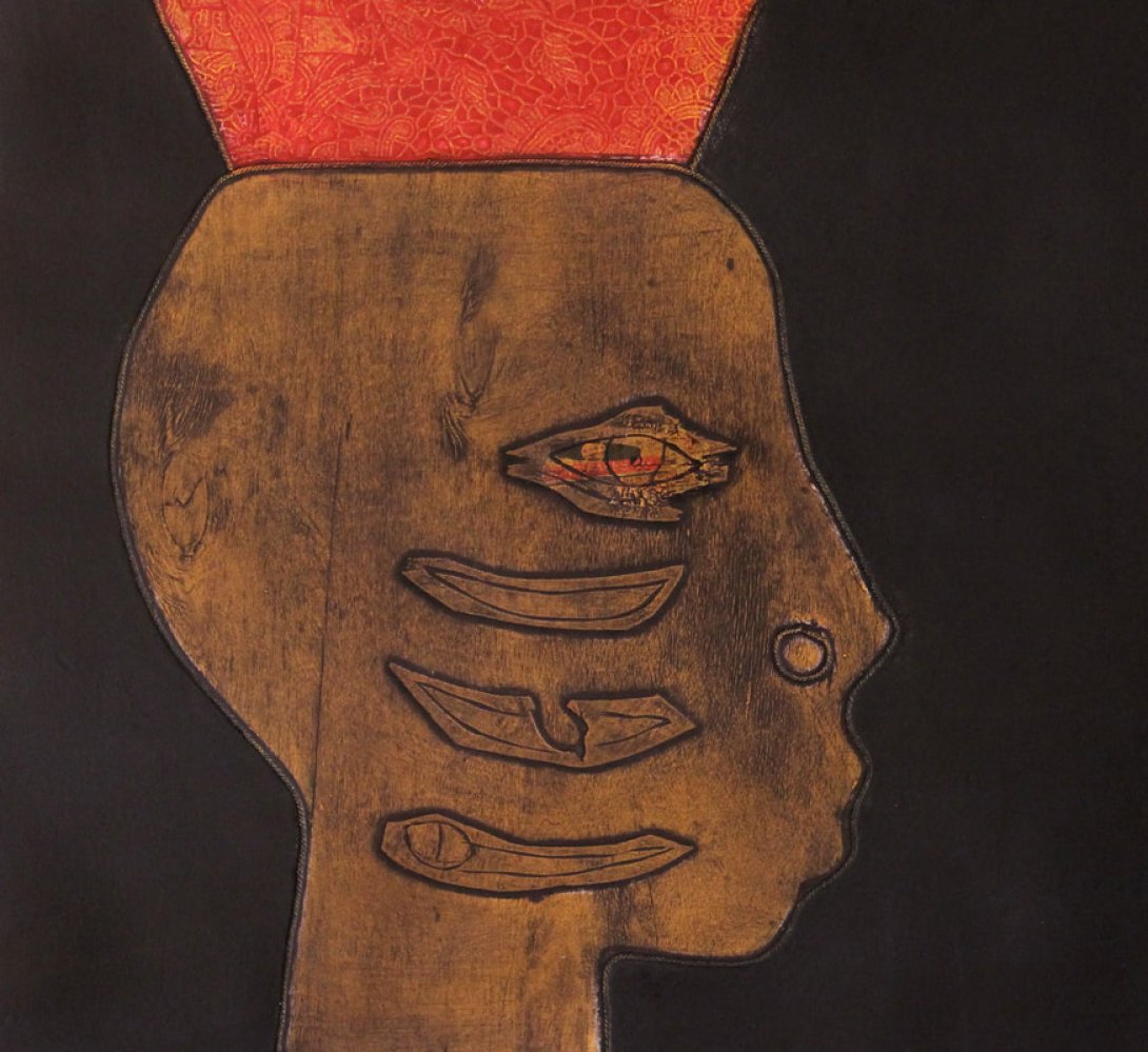 "Homenaje a Changó", colagrafía de Eduardo Roca "Choco".