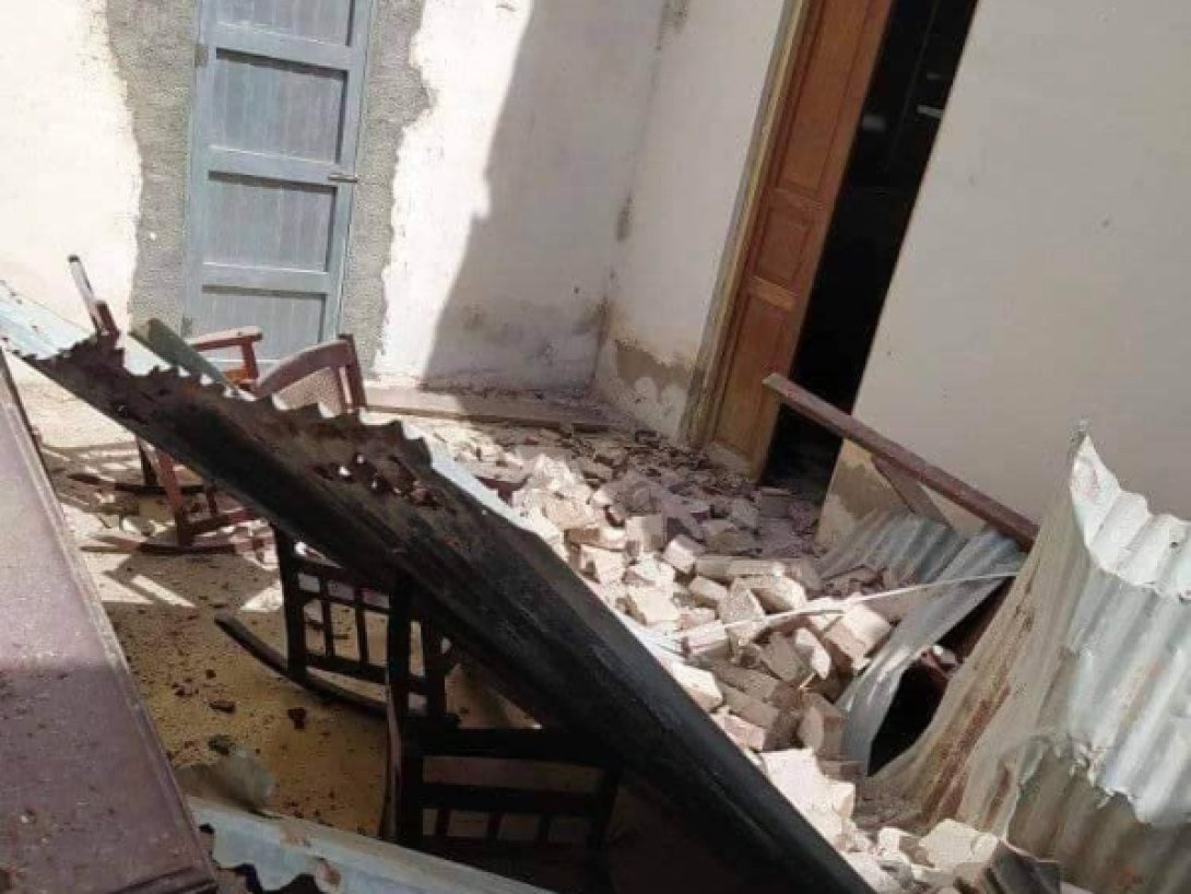 Casa destruida por sismo en Pilón, Granma.