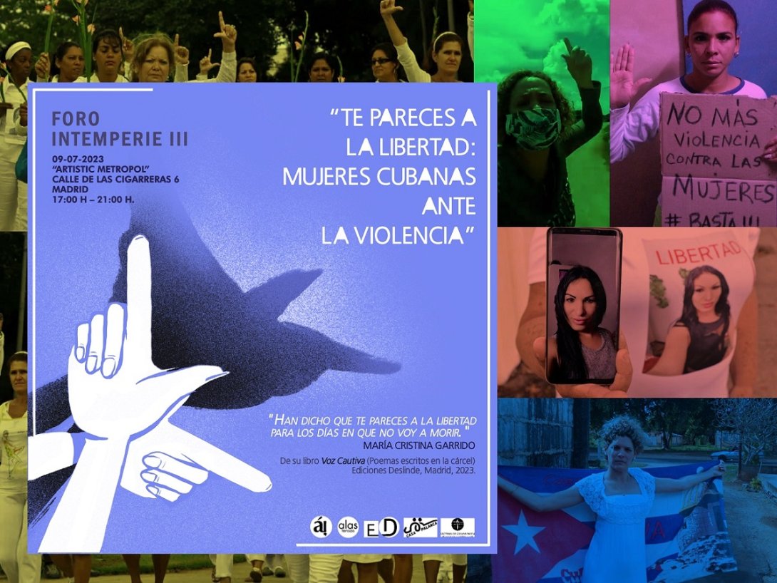 Mujeres cubanas contra la violencia. Foro intemperie III, cartel.