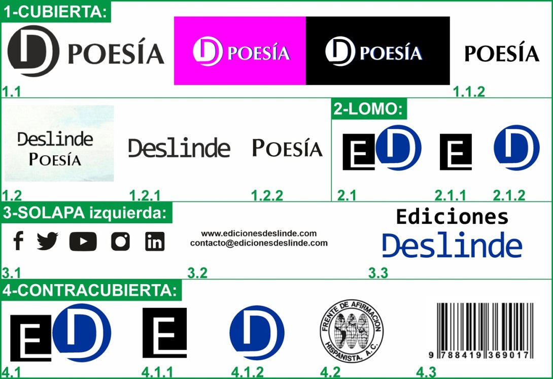 Pautas de Diseño de Cubiertas en Ediciones Deslinde, logos y otros elementos