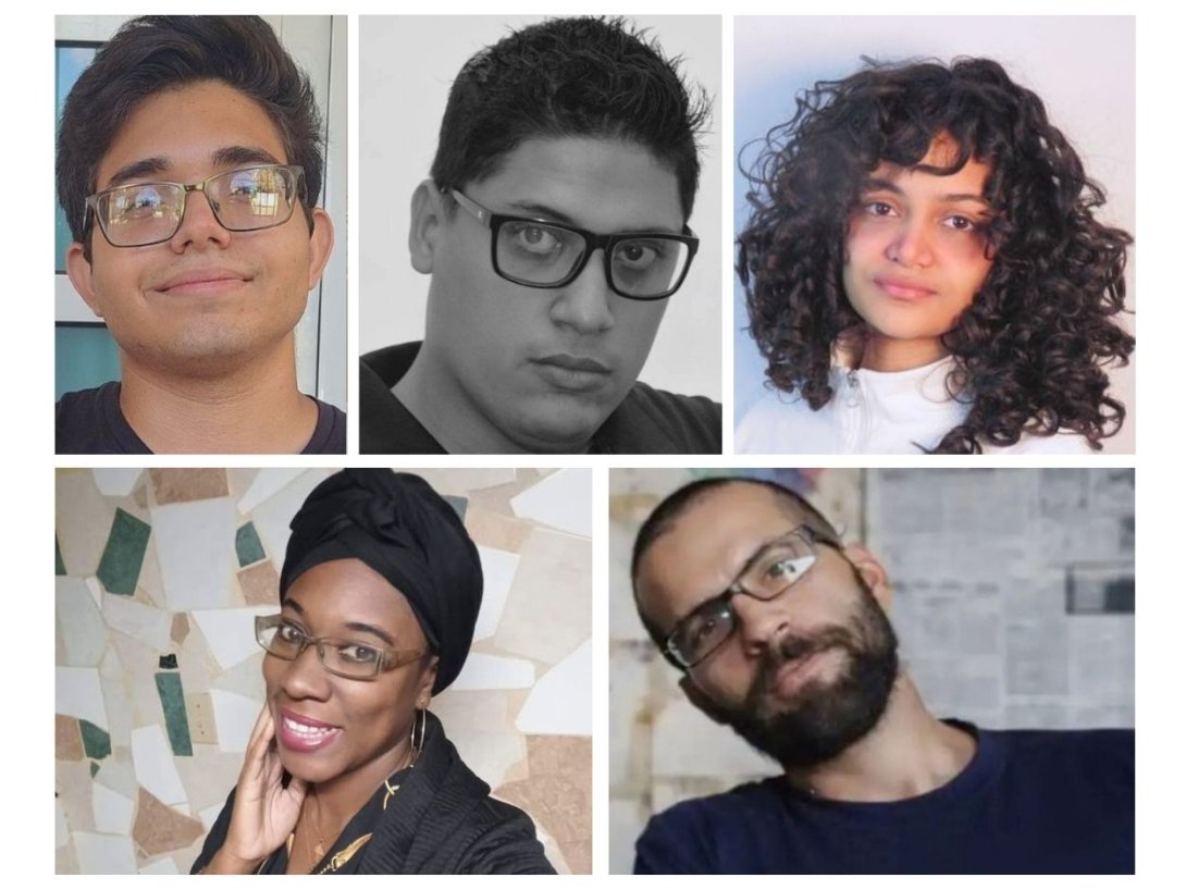 Los influencers cubanos Iván Daniel Calás Navarro, Anna Bensi, David Espinosa, Ernesto Ricardo Medina y Yordanka Battle Moré.