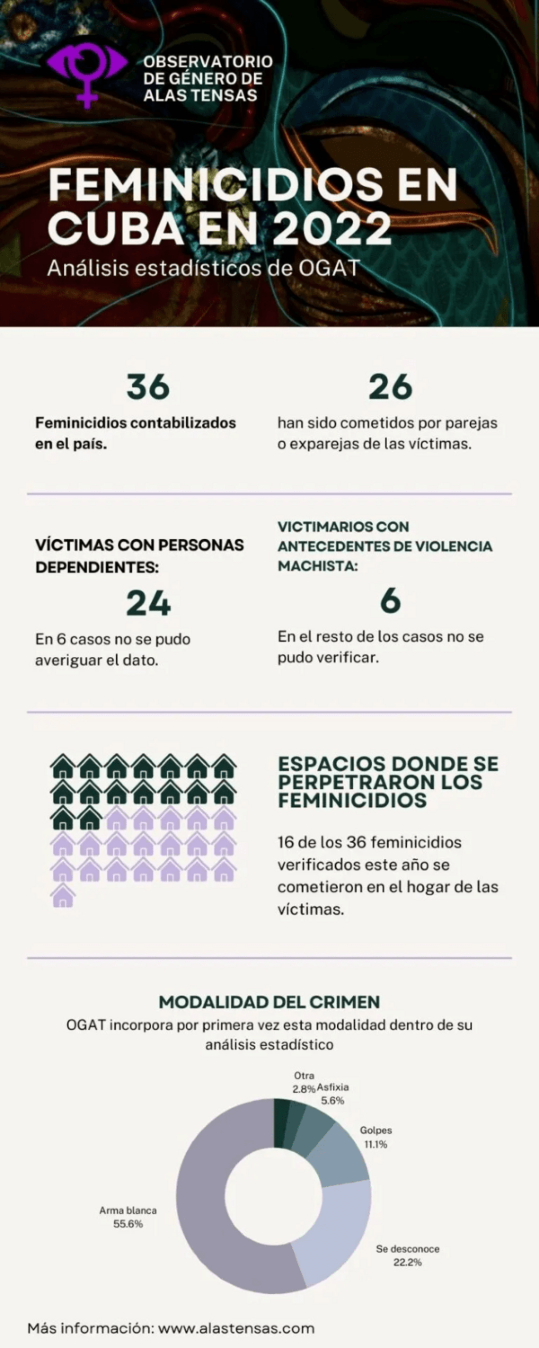 Infografía de feminicidios en Cuba en 2022. 