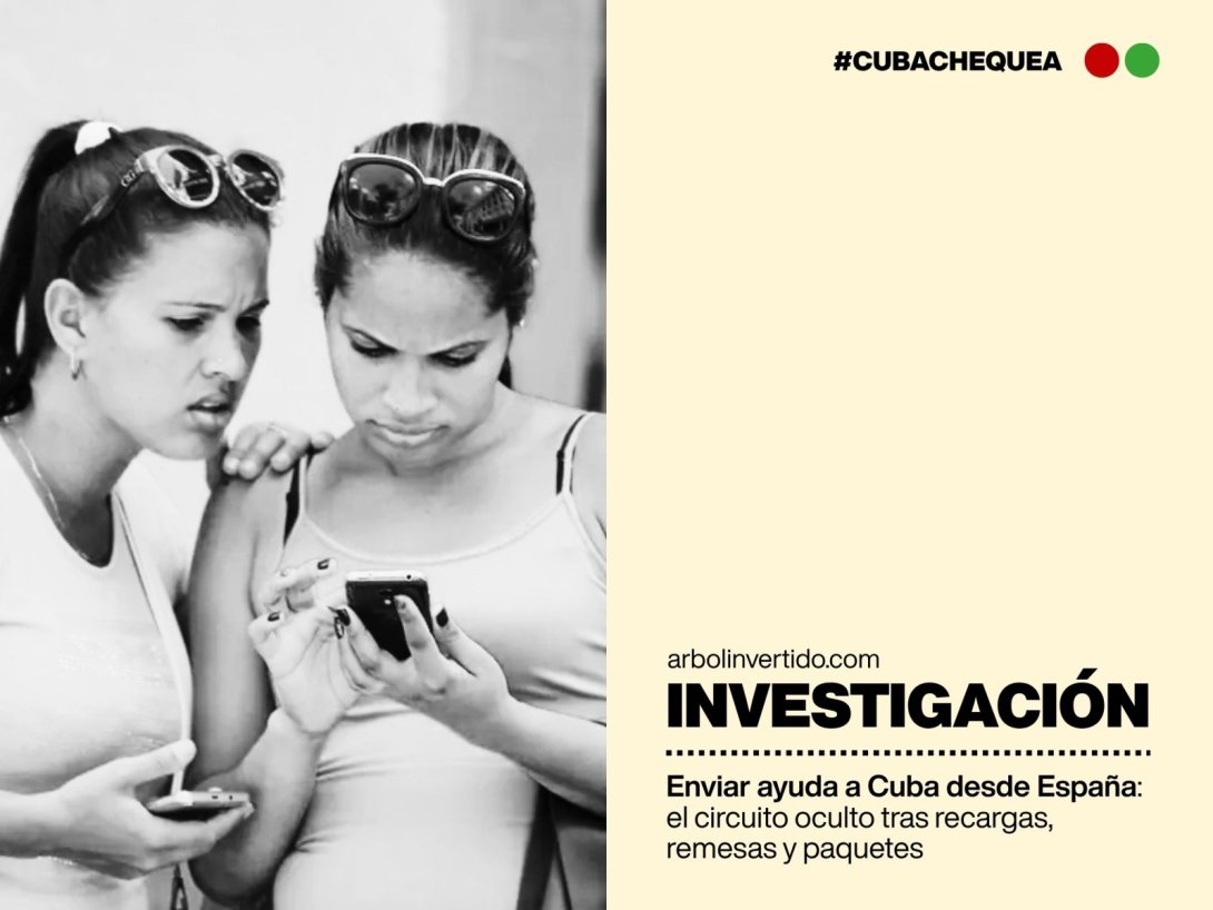 Postal web de investigación de CubaChequea. Ayudas y envíos desde España a Cuba. Recargas