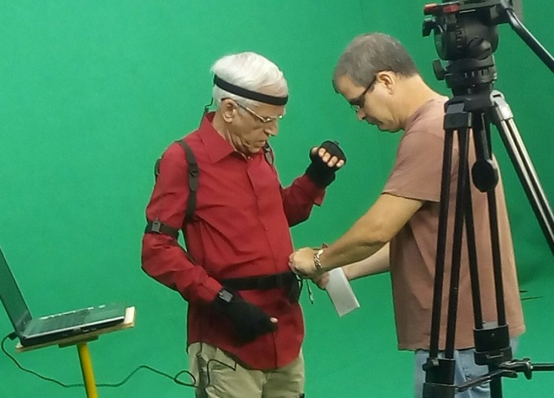 Jorge Oliver durante la realización de las escenas interactivas de Cuadro a cuadro