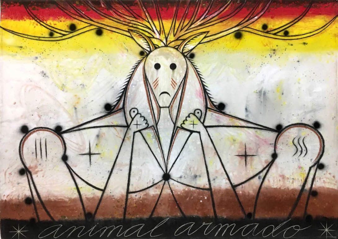 José Bedia: "Animal armado" (2010).