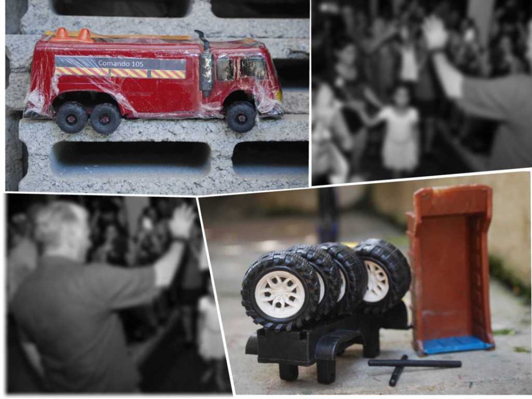 Juguetes artesanales cubanos. Carro de bomberos.
