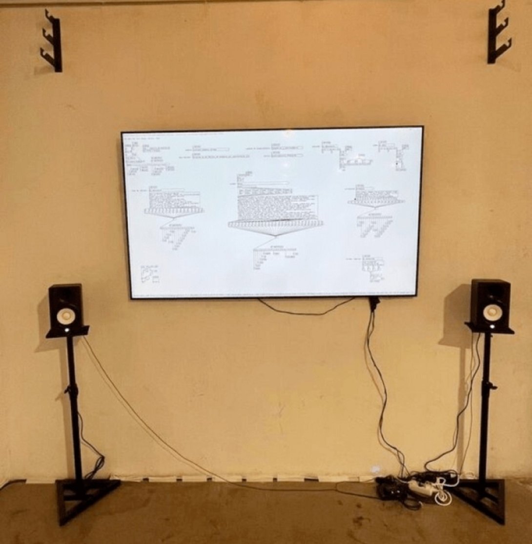 Kiko Faxas: Instalación sonora Sin-nombre. Patch de puredata: sonorización de la base de datos de prisioneros políticos en Cuba (2022).