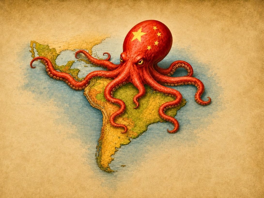 Alegoría visual de la influencia de China en Latinoamérica.