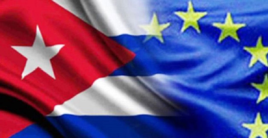 Banderas de Cuba y la Union europea