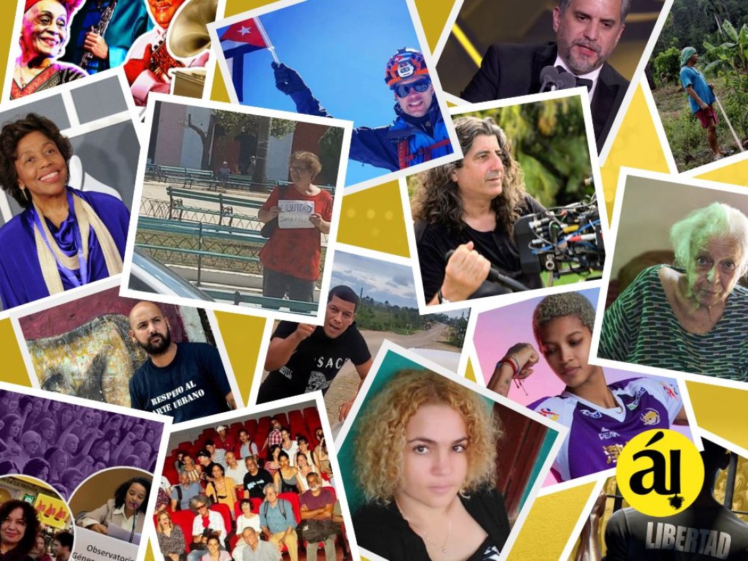 Collage con rostros de cubanos más destacados en el año 2023. Listas del año.