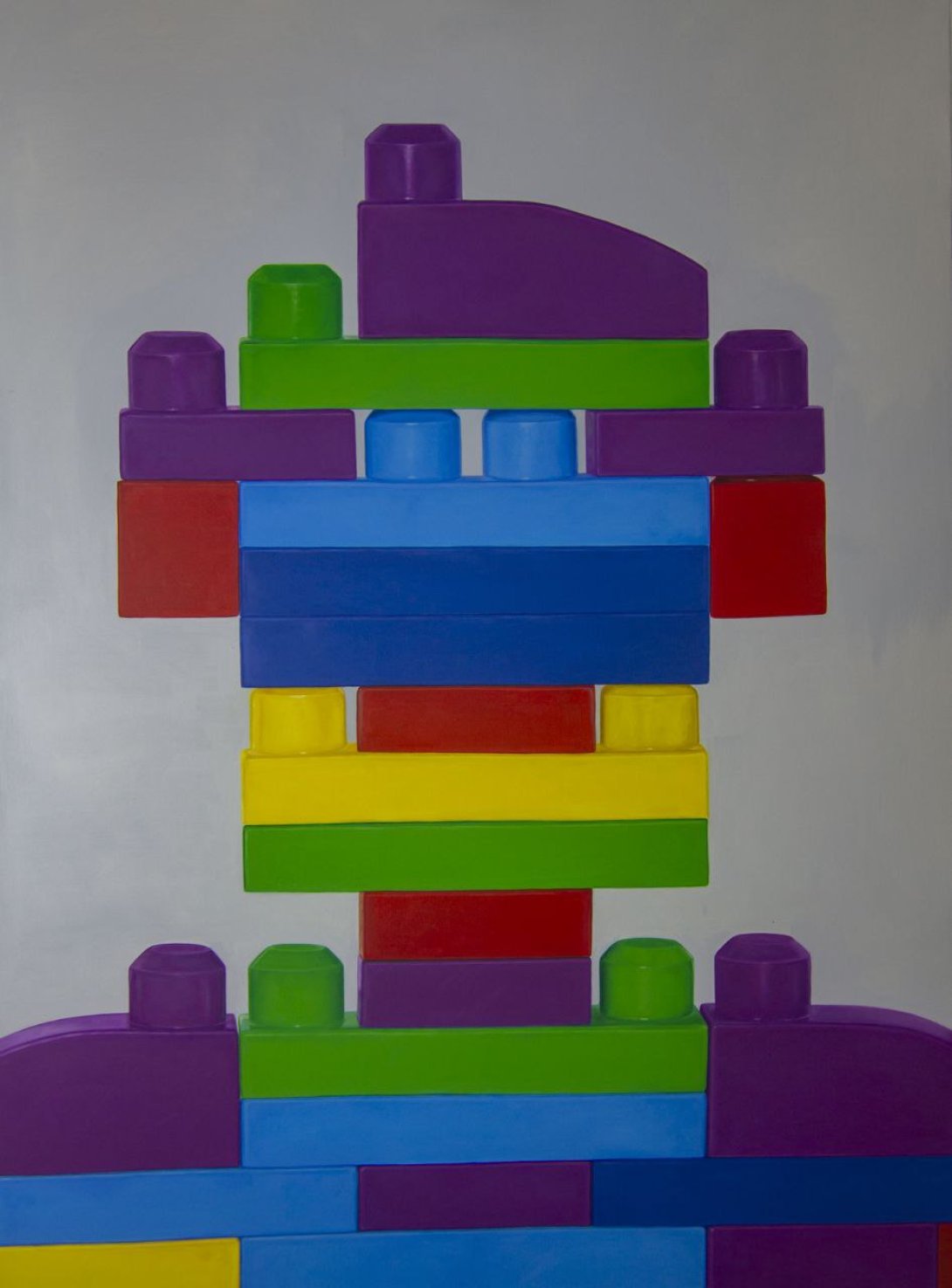 Obra de la serie "ID", de Abel Monagas Alfonso, bloques LEGO que conforman la silueta de un rostro