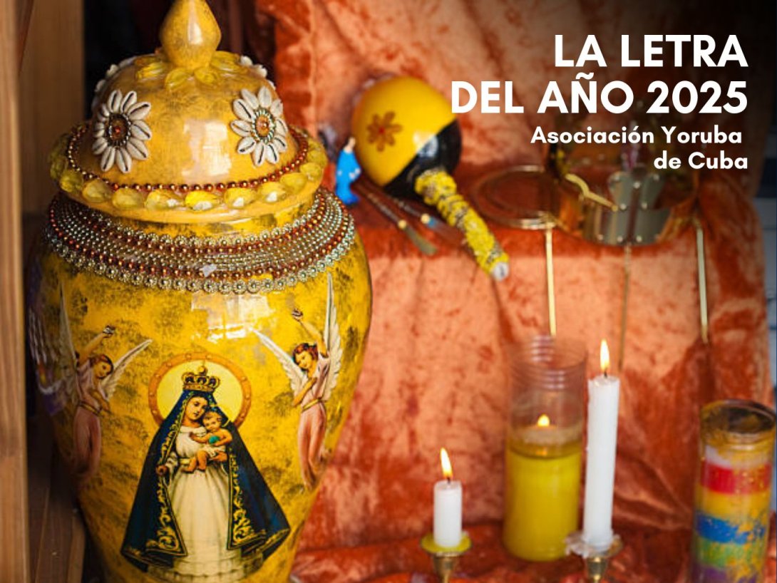 Imagen web letra del año 2025 asociacion yoruba de Cuba