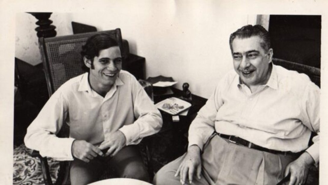 Lezama Lima y Manuel Pereira en una sesión del "Curso délfico". Diciembre de 1970.