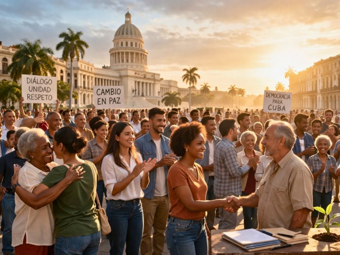 Imagen alegórica de una transición democrática en Cuba.