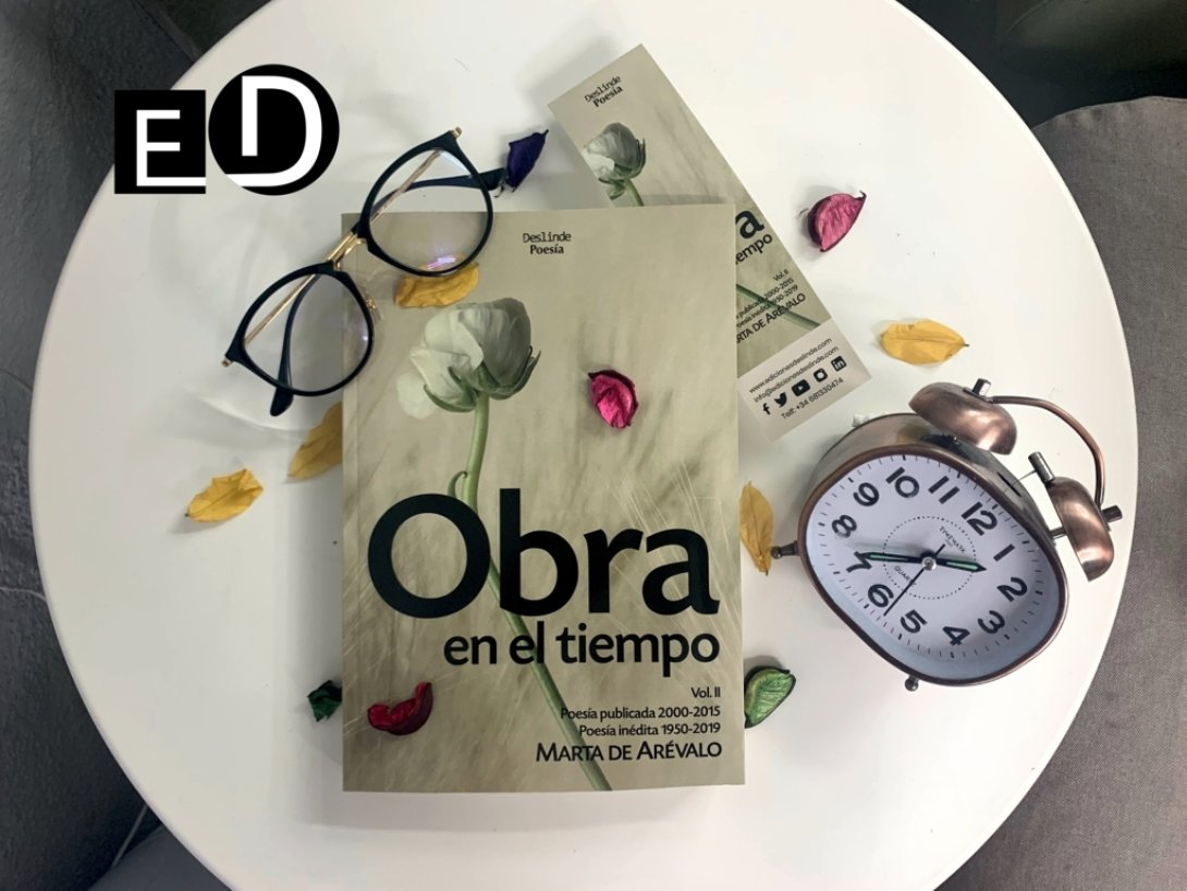 libro diseño pauta deslinde obra en el tiempo mesa reloj flores