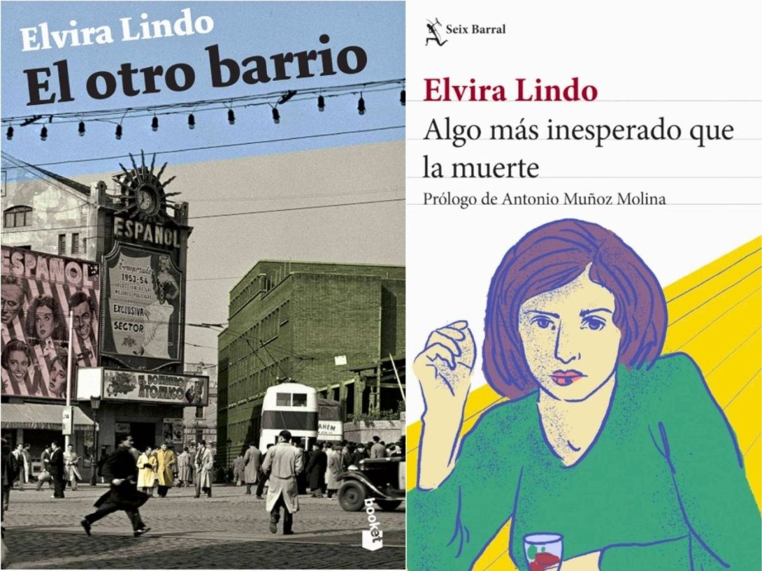 "El otro barrio" y "Algo más inesperado que la muerte", libros de la escritora española Elvira Lindo.