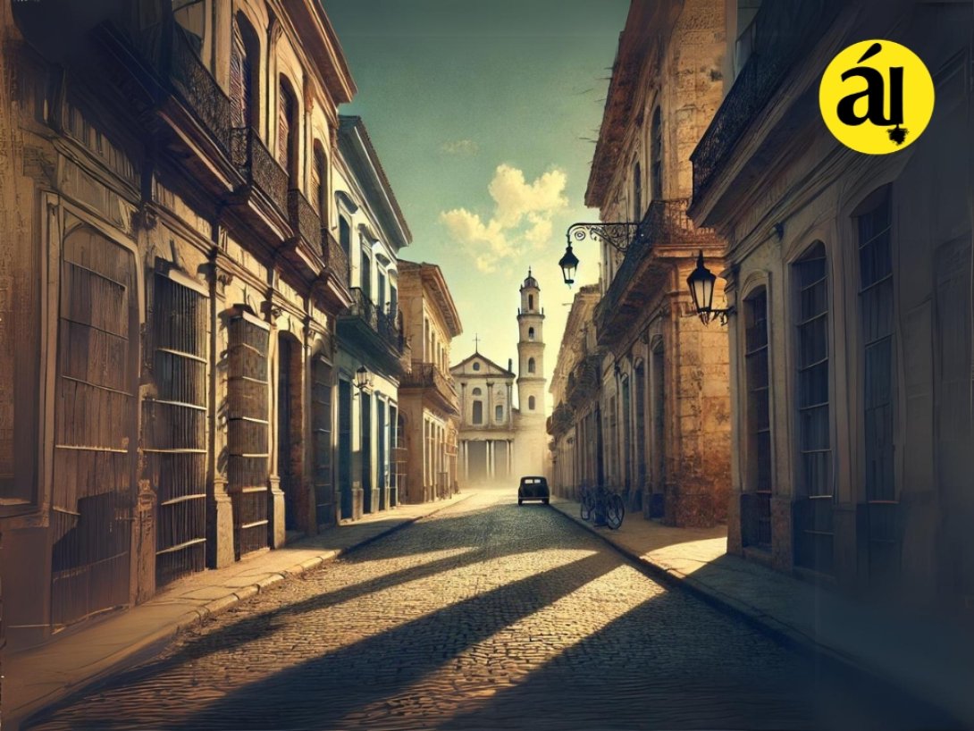 Una calle vacía de Camagüey.