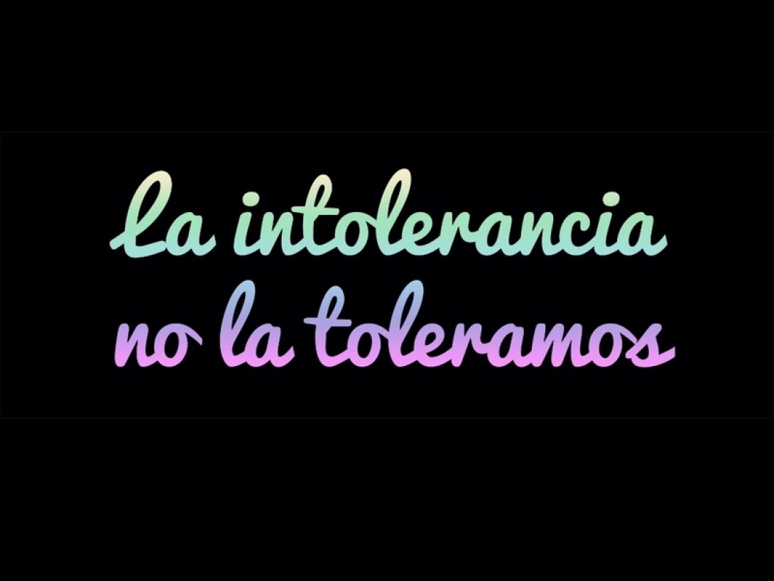 Logotipo tipográfico de LINLT: "La intolerancia no la toleramos".