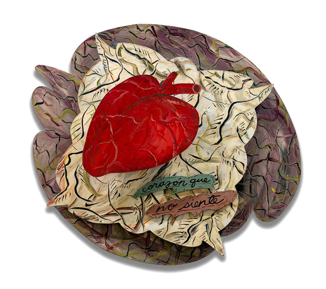 "Corazón que no siente. De la serie Refranes" (1985) de Flavio Garciandía. Colección del Museo Nacional de Bellas Artes, Cuba.