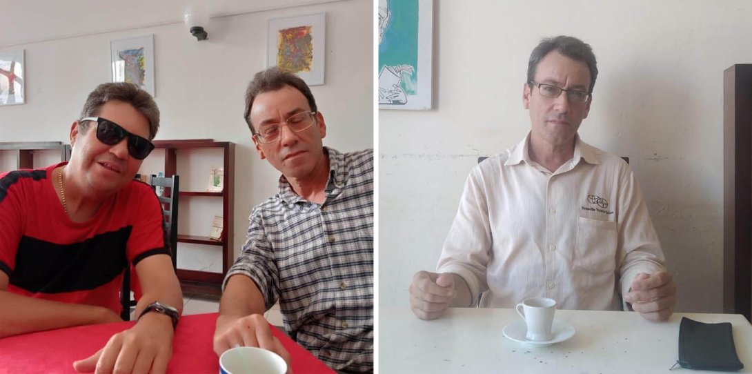 Los escritores cubanos Otilio Carvajal y José Gabriel Barrenechea.