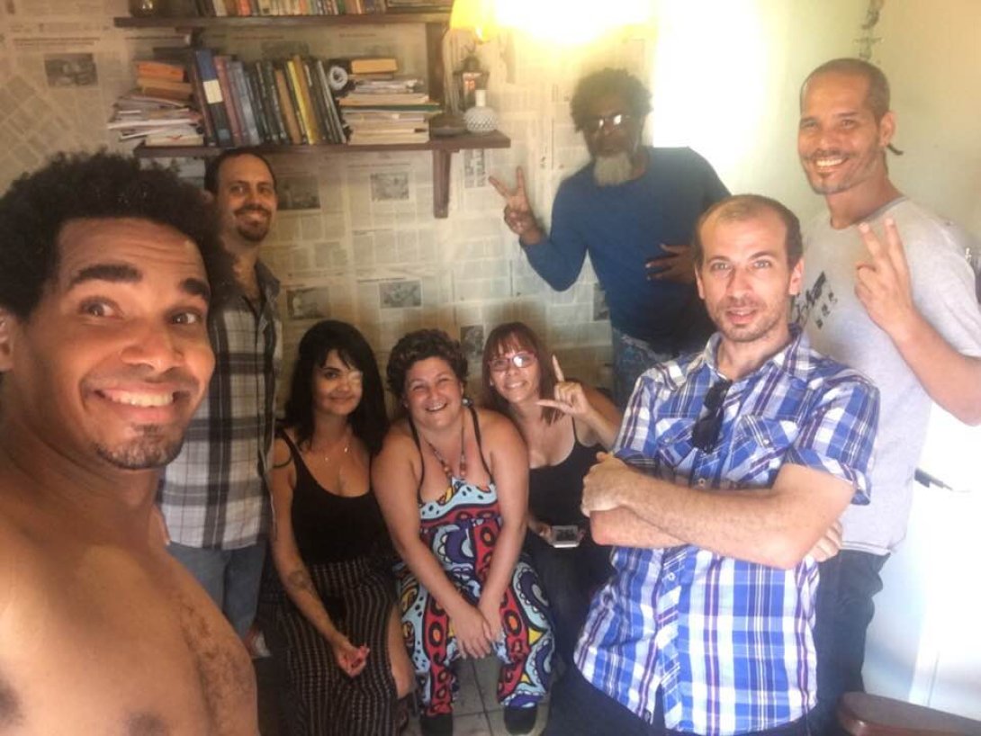 Selfie de Luis Manuel con otros artistas del Movimiento San Isidro, La Habana, 16-09-2019.