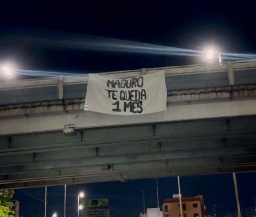 Cartel colgado en Venezuela.