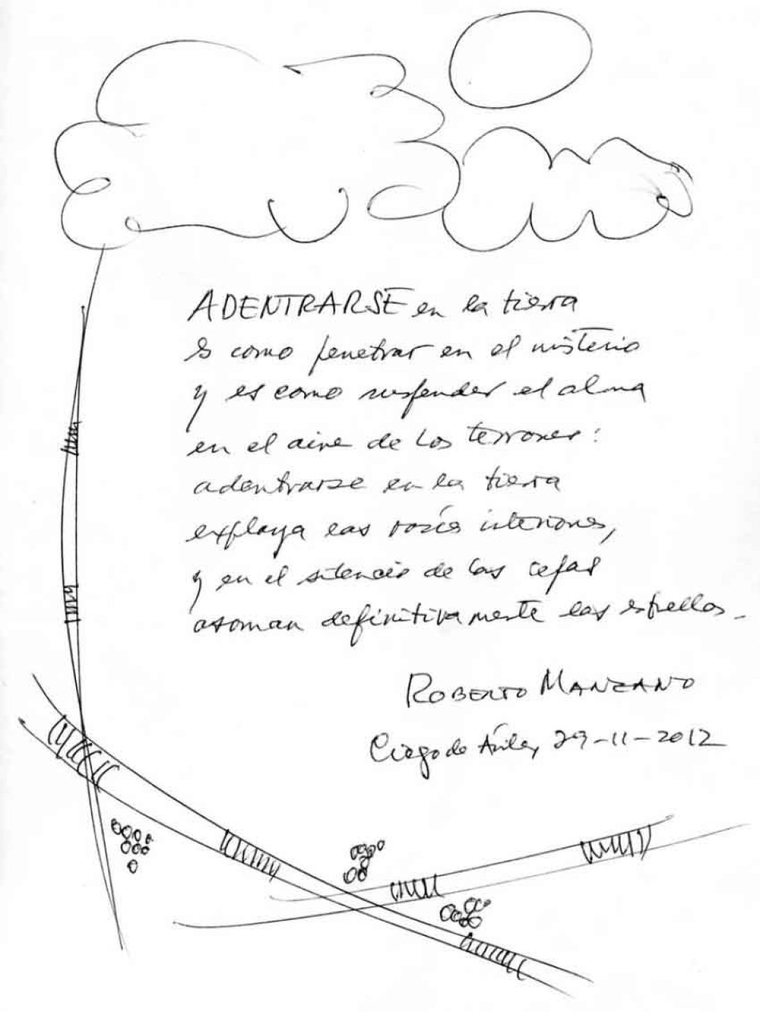 Manuscrito de Roberto Manzano