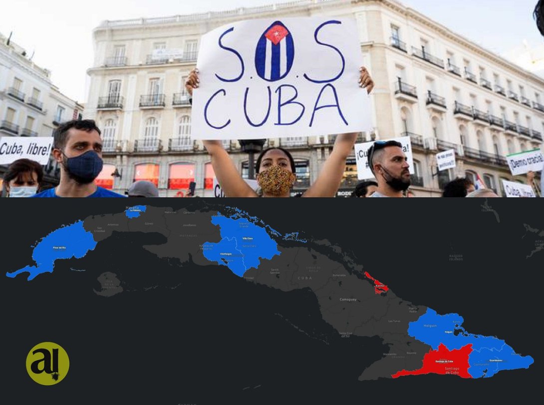 Mapa de Cuba: solicitudes de marcha de protestas
