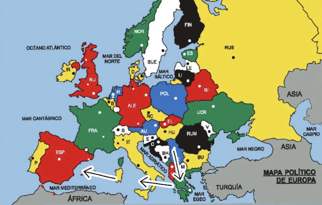 Ruta migratoria utilizada por los cubanos para llegar a España vía Grecia.