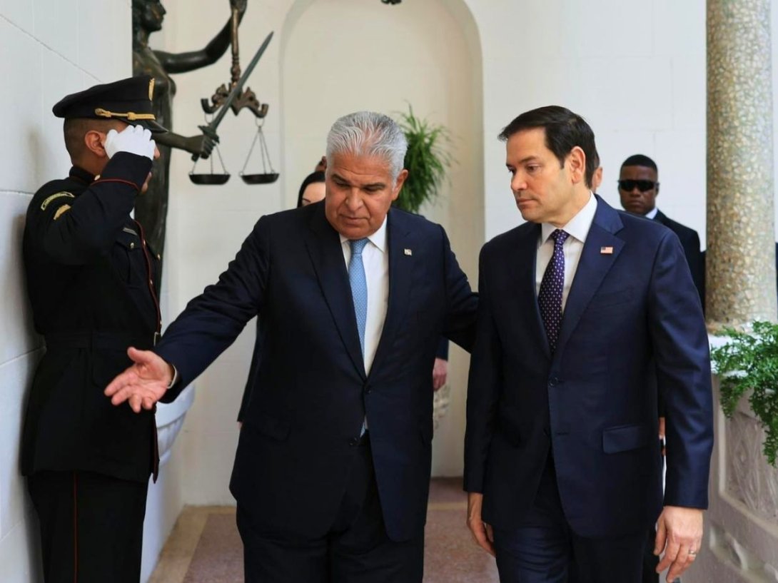 El secretario de Estado de EUA, Marco Rubio y el presidente de Panamá, José Raul Mulino (febrero de 2026).
